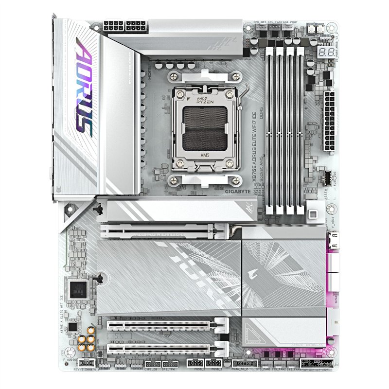 Image secondaire de GIGABYTE X870E AORUS Elite WIFI7 Ice Carte mère - Prend en Charge Les processeurs AMD Ryzen 9000, VRM numérique 16+2+2 Phases, j