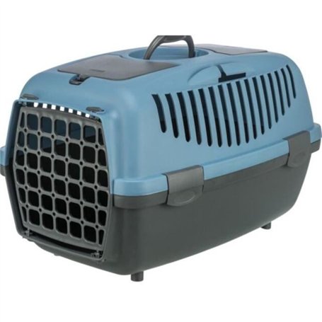 Box de transport - TRIXIE - Capri 2 - Recyclé - XS / S : 37 x 34 x 55 cm - Gris foncé / Bleu