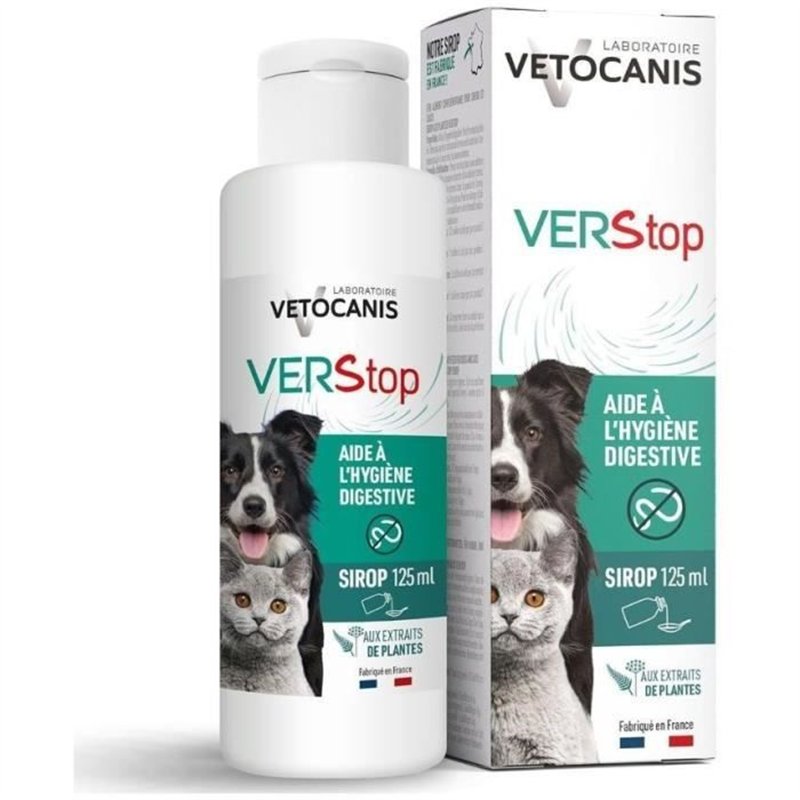 Sirop contre les vers - VETOCANIS - Pour Chien et Chat - 125 ml