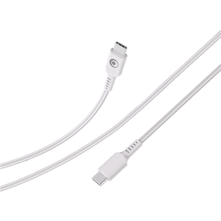 Câble Tissé USB C / USB C 5A 2m PD 100W Blanc Bigben