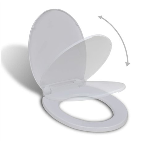 vidaXL Abattant WC Fermeture Douceur Blanc Ovale Salle de Bain Siège Toilette