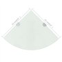 vidaXL Étagère de Coin avec Supports chromés Salle de Bain Verre Blanc 25x25 cm