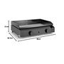 Forge Adour Plancha gaz 5000w plaque fonte émaillé 57.5x37.9cm baseg60a, Noir