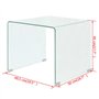 vidaXL Table Basse Table de Salon 49,5 x 50 x 45 cm Verre trempé Transparent