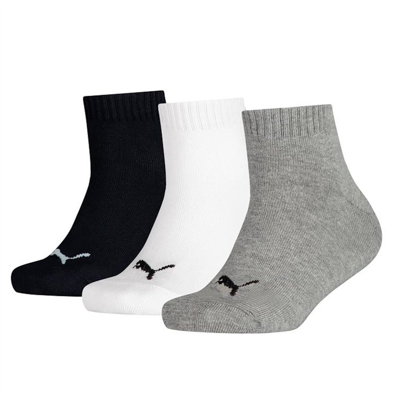 PUMA Garçon Quarter 3p Chaussettes De Sport, Gris (Grey/White/Black 803), 27-30 EU