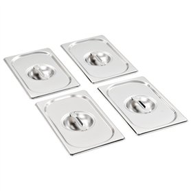 vidaXL 4x Couvercles de Plateau GN 1/4 Ustensiles de Cuisine Rectangulaire Combiné avec des Plateaux Restaurant Cuisine Maison H