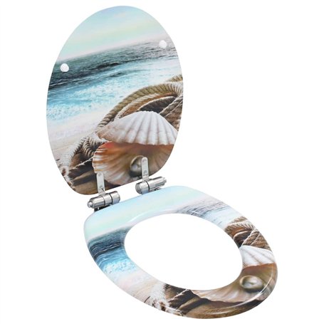 vidaXL Siège de Toilette Couvercle à Fermeture en Douceur Cuvette Siège Lunette Abattant Salle de Bains Maison Intérieur Salle d