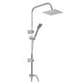 vidaXL Ensemble de Douche à Deux Têtes avec Douchette Douche à Main Pomme de Douche Carrée Réglable Maison Salle de Bain Intérie