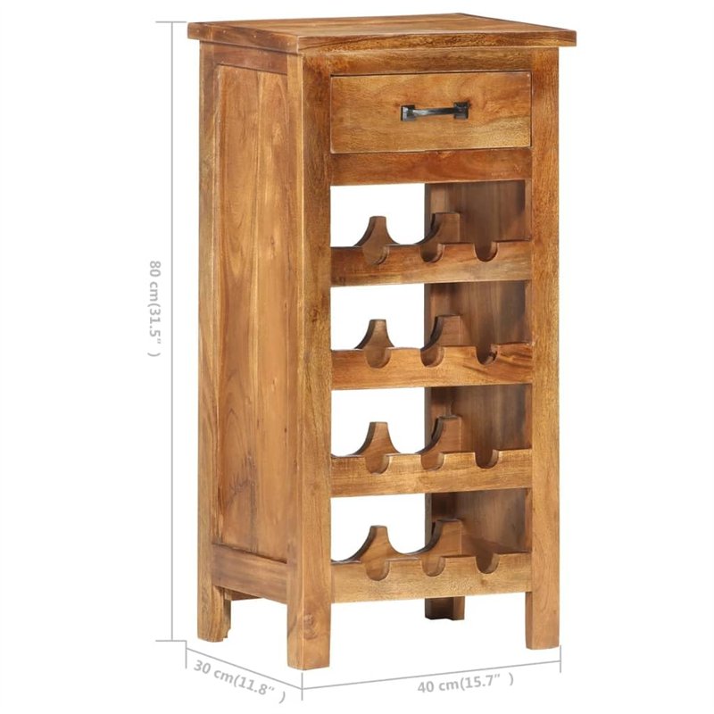 Image secondaire de vidaXL Casier à Bouteilles Porte-Bouteilles Casier à Vin Stockage Range-Bouteilles Maison Intérieur 40x30x80 cm Bois Solide d'Ac