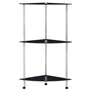 vidaXL Regal mit 3 Ebenen Schwarz 30 x 30 x 67 cm Hartglas