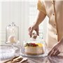 Pasabahce A&R Plat Présentoir à Pâtisserie en Verre Transparent avec Cloche en Verre