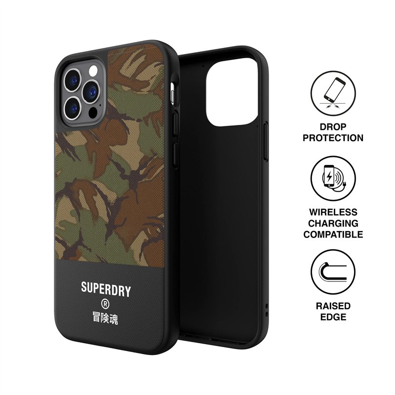 Image secondaire de Superdry 42588 Coque de Protection en Toile moulée pour iPhone 12 / iPhone 12 Pro 6.1 Motif Camouflage Vert