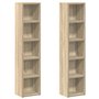 vidaXL Armoires à CD 2 pcs Chêne sonoma 21x16x93,5 cm Aggloméré