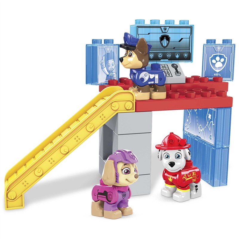 Mega Bloks La Pat'Patrouille : Le film, coffret 3 figurines Chase, Marcus et Stella, 13 blocs de construction, jouet pour bébé
