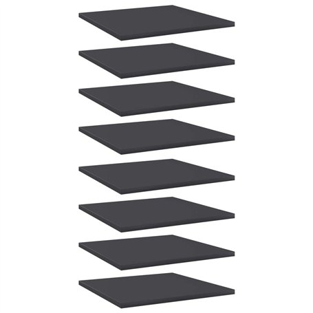 vidaXL Étagères pour étagère 8 unités en aggloméré Gris 40 x 40 x 1,5 cm