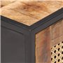 Table de Nuit 40x30x50 cm Bois de Mangue Brut et roseaux naturels