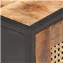 Table de Nuit 40x30x50 cm Bois de Mangue Brut et roseaux naturels
