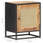 Table de Nuit 40x30x50 cm Bois de Mangue Brut et roseaux naturels