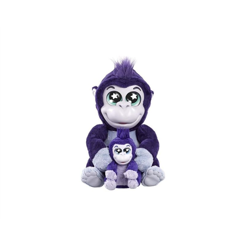 Animagic - Maman et Bébé Gorilles Tiki et Toko. 2 Peluches Singe Interactives. Jouets Electroniques - A Partir de 3 Ans - Plus d