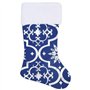 vidaXL Tapis de Sapin de Noël de Luxe avec Chaussette - Décoration de Noël - Bleu - 122 cm