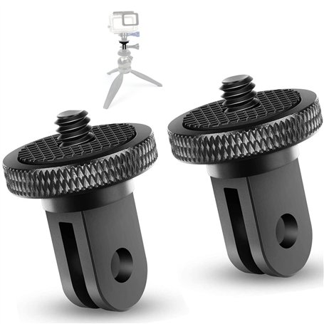 WDZYRM Lot de 2 adaptateurs en aluminium 1/4" pour appareil photo GoPro Insta360 Sony Sjcam Sj4000 Xiaomi Xiaoyi et autres camér