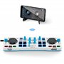 Hercules DJControl Mix Blue Edition – Contrôleur DJ Bluetooth sans fil pour Smartphone - Exclusivité Amazon