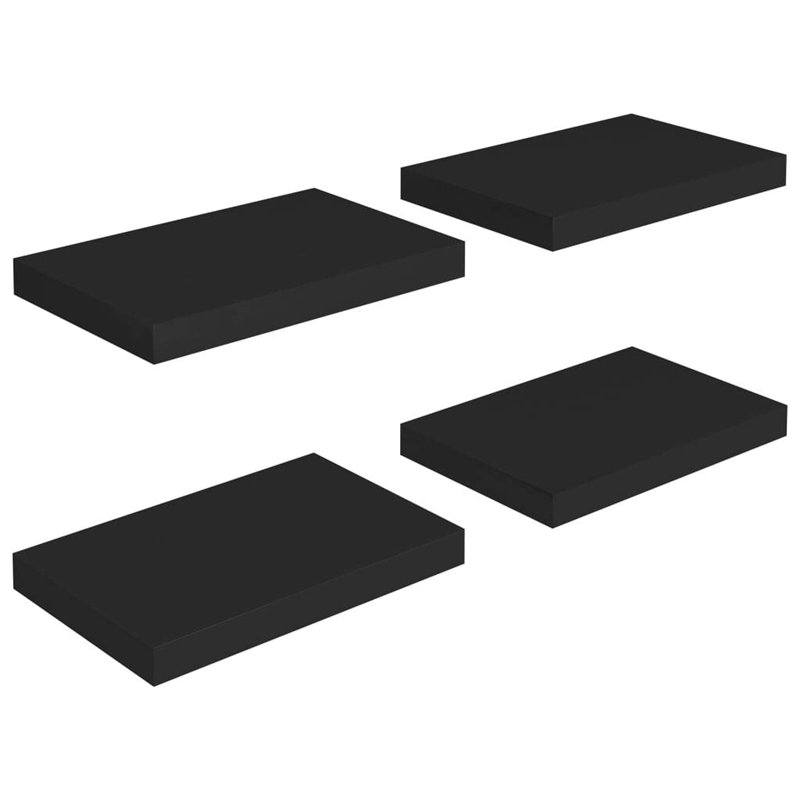 VidaXL Étagères murales flottantes 4 pcs Noir 40x23x3,8 cm MDF