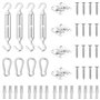 vidaXL Jeu d'Accessoires de Voile d'Ombrage 12 pcs Fixation d'Auvent Accessoires d'Ecran Kit de Montage pour Store Acier Inoxyda
