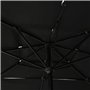 Parasol de jardin à 3 niveaux avec mât en aluminium noir
