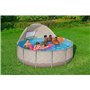 Piscine hors sol ronde Steel Pro Max™ 396 x 107 cm, filtre à cartouche, bâche, auvent, échelle, Beige