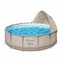 Piscine hors sol ronde Steel Pro Max™ 396 x 107 cm, filtre à cartouche, bâche, auvent, échelle, Beige