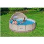 Piscine hors sol ronde Steel Pro Max™ 396 x 107 cm, filtre à cartouche, bâche, auvent, échelle, Beige
