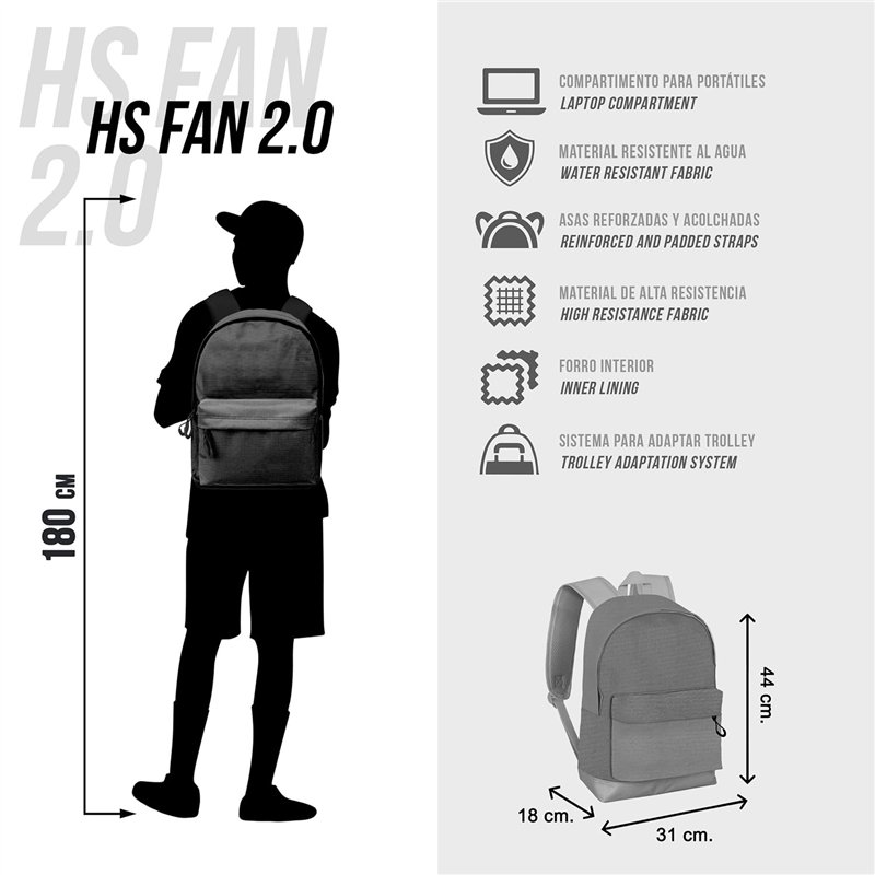 Image secondaire de Naruto Weapons-Sac à Dos HS Fan 2.2, Noir, 31 x 44 cm, Capacité 24 L