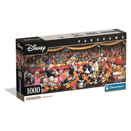 CLEMENTONI - Compact 1000 pieces Panorama - Disney Orchestra