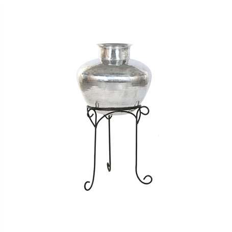 Vase Home ESPRIT Noir Argenté Aluminium 45 x 45 x 95 cm