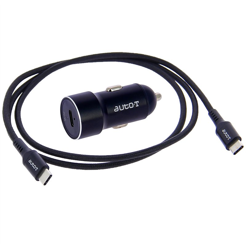 Image secondaire de AUTO-T 540225 Chargeur de Téléphone pour Voiture, Kit Câble USB-C + Prise Allume Cigare