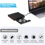Cocopa Lecteur DVD Externe, USB 3.0 Graveur Enregistreur Portable CD Rom +/-RW Mince Player Transmission Rapide Câble USB Intégr