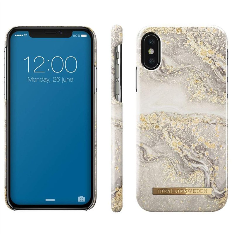 Image secondaire de Ideal Of Sweden Coque Rigide Fashion Sparkle Greige Marble Compatible avec iPhone X/XS