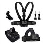 TELESIN Eyeon 3 en 1 Kit Harnais de Poitrine + Fixation Harnais Tete Bandeau + Fixation Poignet avec J Hook pour et Vis GoPro