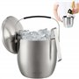 SILBERTHAL Seau à Glaçons 3 L Isotherme Avec Couvercle Et Pince - Acier Inox - Capacité 45 Glaçons - Isolation Double Paroi