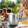 SILBERTHAL Seau à Glaçons 3 L Isotherme Avec Couvercle Et Pince - Acier Inox - Capacité 45 Glaçons - Isolation Double Paroi