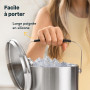 SILBERTHAL Seau à Glaçons 3 L Isotherme Avec Couvercle Et Pince - Acier Inox - Capacité 45 Glaçons - Isolation Double Paroi