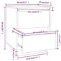 vidaXL Comodino 40x35x50 cm in Legno Massello di Pino