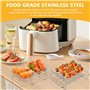 Accessoires pour Friteuse en Acier Inoxydable 304, Support Multifonction Double Couche avec Brochette Compatible avec Ninja Food