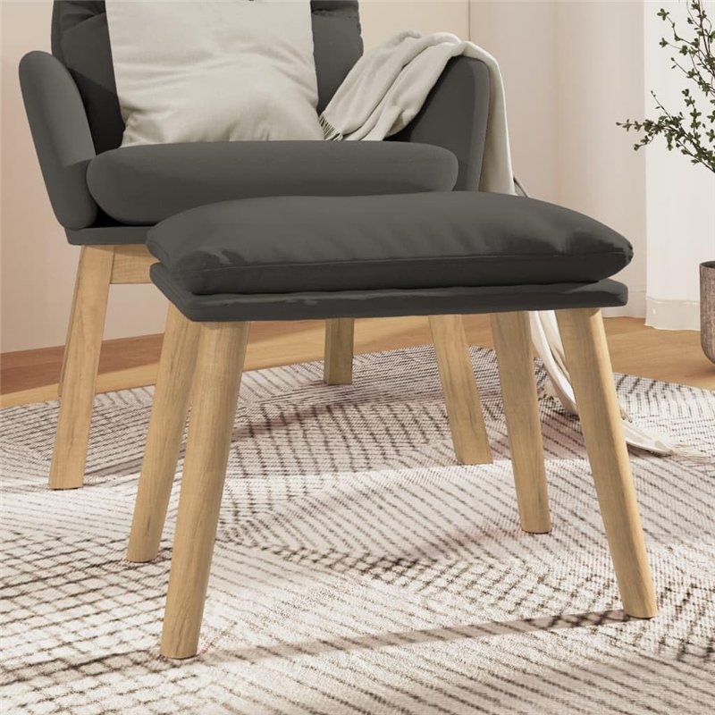 Image secondaire de vidaXL Repose-Pied Pouf de Salon Tabouret de Canapé Meuble de Salle de Séjour Tabouret de Salon Intérieur Gris Foncé 45x29,5x35 