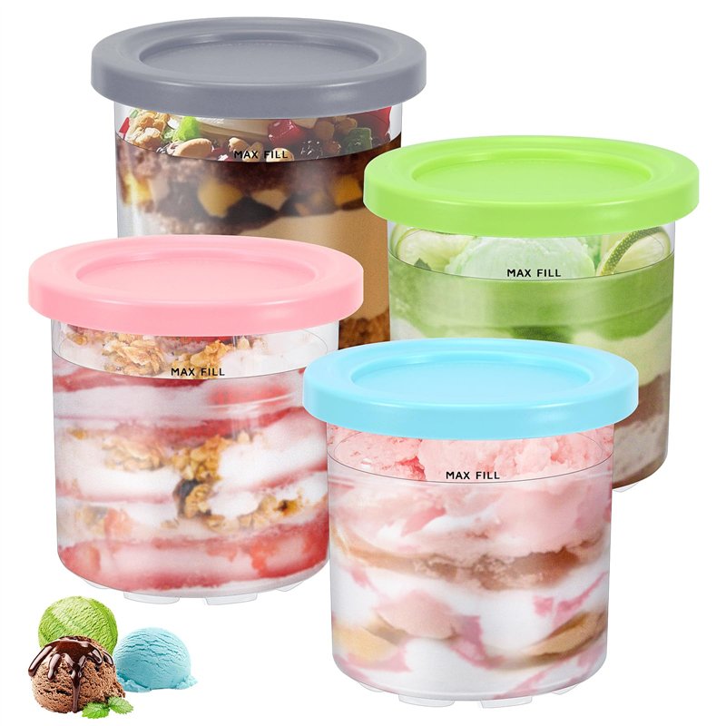 Lot de 4 recharges de récipient à crème glacée pour accessoires de machine à glaçons Ninja Creami, adaptées à la série NC301 NC3