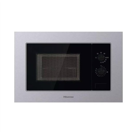 HISENSE BIM320G11X Four à micro-ondes encastrable 20 L 800 W Grill Aqua Clean Acier inoxydable Verre Noir