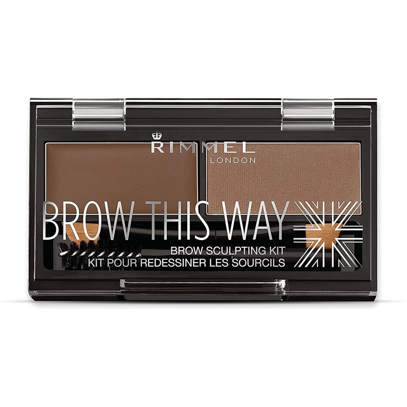 Rimmel London Brow This Way Kit de Modelage de Poudre à Sourcils, Finition Soignée et Précision Ultime avec la Formule Duo Compa