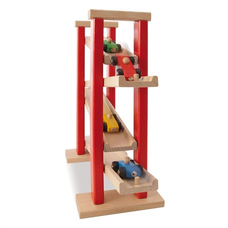 Smoby - 100027332 - Jouet en Bois - Jeu de Construction - Jeu deCourse - Automobile et Circuit en Bois Multicolore