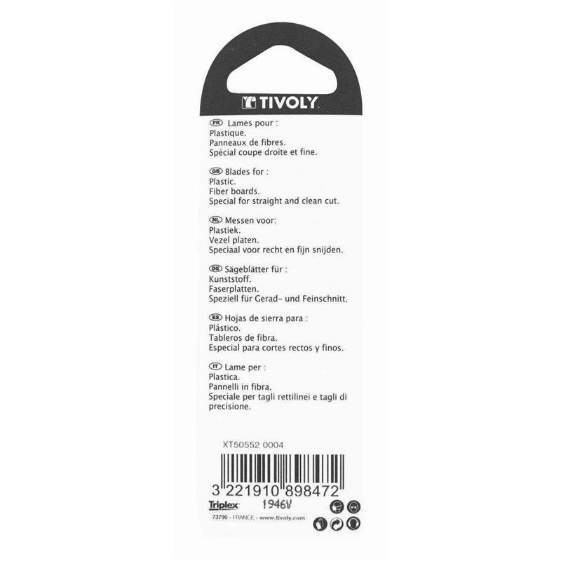 Image secondaire de TIVOLY XT505520004 - Blister PLÁSTICO/Hoja sierra de calar largo 100 mm corte 75 mm (Envase de 2 pz.)